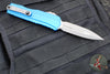 Microtech Cypher II 2024- Double Edge- Blue Finished Handle- Apocalyptic Plain Edge Blade 1242-10 APBL