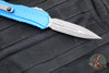 Microtech Cypher II 2024- Double Edge- Blue Finished Handle- Apocalyptic Plain Edge Blade 1242-10 APBL