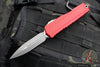 Microtech Cypher II 2024- Double Edge- Red Finished Handle- Apocalyptic Plain Edge Blade 1242-10 APRD