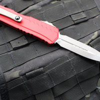 Microtech Cypher II 2024- Double Edge- Red Finished Handle- Apocalyptic Plain Edge Blade 1242-10 APRD