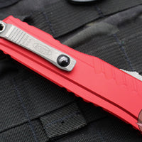 Microtech Cypher II 2024- Double Edge- Red Finished Handle- Apocalyptic Plain Edge Blade 1242-10 APRD