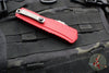 Microtech Cypher II 2024- Double Edge- Red Finished Handle- Apocalyptic Plain Edge Blade 1242-10 APRD