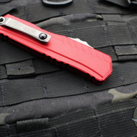 Microtech Cypher II 2024- Double Edge- Red Finished Handle- Apocalyptic Plain Edge Blade 1242-10 APRD