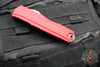 Microtech Cypher II 2024- Double Edge- Red Finished Handle- Apocalyptic Plain Edge Blade 1242-10 APRD