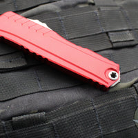 Microtech Cypher II 2024- Double Edge- Red Finished Handle- Apocalyptic Plain Edge Blade 1242-10 APRD