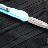 Microtech Cypher II 2024- Double Edge- Turquoise Finished Handle- Apocalyptic Plain Edge Blade 1242-10 APTQ