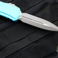 Microtech Cypher II 2024- Double Edge- Turquoise Finished Handle- Apocalyptic Plain Edge Blade 1242-10 APTQ