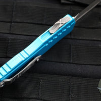 Microtech Cypher II 2024- Double Edge- Turquoise Finished Handle- Apocalyptic Plain Edge Blade 1242-10 APTQ