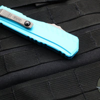 Microtech Cypher II 2024- Double Edge- Turquoise Finished Handle- Apocalyptic Plain Edge Blade 1242-10 APTQ