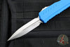 Microtech Cypher II 2024- Double Edge- Blue Handle- Stonewash Plain Edge Blade 1242-10 BL