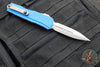 Microtech Cypher II 2024- Double Edge- Blue Handle- Stonewash Plain Edge Blade 1242-10 BL