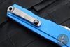 Microtech Cypher II 2024- Double Edge- Blue Handle- Stonewash Plain Edge Blade 1242-10 BL