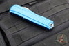 Microtech Cypher II 2024- Double Edge- Blue Handle- Stonewash Plain Edge Blade 1242-10 BL