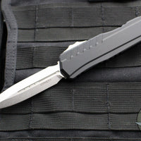 Microtech Cypher II 2024- Double Edge- Black Handle- Stonewash Plain Edge Blade 1242-10