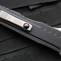 Microtech Cypher II 2024- Double Edge- Black Handle- Stonewash Plain Edge Blade 1242-10