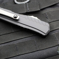 Microtech Cypher II 2024- Double Edge- Black Handle- Stonewash Plain Edge Blade 1242-10