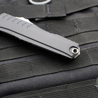 Microtech Cypher II 2024- Double Edge- Black Handle- Stonewash Plain Edge Blade 1242-10