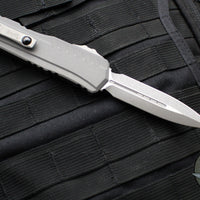 Microtech Cypher II 2024- Double Edge- Natural Clear Finished Handle- Apocalyptic Plain Edge Blade 1242-10 APNC