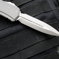 Microtech Cypher II 2024- Double Edge- Natural Clear Finished Handle- Apocalyptic Plain Edge Blade 1242-10 APNC