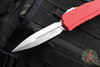 Microtech Cypher II 2024- Double Edge- Red Handle- Stonewash Plain Edge Blade 1242-10 RD