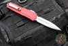 Microtech Cypher II 2024- Double Edge- Red Handle- Stonewash Plain Edge Blade 1242-10 RD