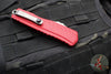 Microtech Cypher II 2024- Double Edge- Red Handle- Stonewash Plain Edge Blade 1242-10 RD