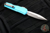 Microtech Cypher II 2024- Double Edge- Turquoise Handle- Stonewash Plain Edge Blade 1242-10 TQ