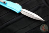 Microtech Cypher II 2024- Double Edge- Turquoise Handle- Stonewash Plain Edge Blade 1242-10 TQ