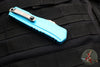 Microtech Cypher II 2024- Double Edge- Turquoise Handle- Stonewash Plain Edge Blade 1242-10 TQ