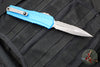 Microtech Cypher II 2024- Double Edge- Blue Finished Handle- Apocalyptic Part Serrated Edge Blade 1242-11 APBL