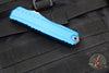 Microtech Cypher II 2024- Double Edge- Blue Finished Handle- Apocalyptic Part Serrated Edge Blade 1242-11 APBL