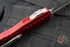 Microtech Cypher II- Double Edge- Red Finished Handle- Apocalyptic Part Serrated Edge Blade 1242-11 APRD