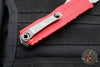 Microtech Cypher II- Double Edge- Red Finished Handle- Apocalyptic Part Serrated Edge Blade 1242-11 APRD