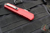 Microtech Cypher II- Double Edge- Red Finished Handle- Apocalyptic Part Serrated Edge Blade 1242-11 APRD