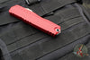 Microtech Cypher II- Double Edge- Red Finished Handle- Apocalyptic Part Serrated Edge Blade 1242-11 APRD