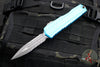 Microtech Cypher II 2024- Double Edge- Turquoise Finished Handle- Apocalyptic Part Serrated Edge Blade 1242-11 APTQ