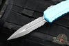 Microtech Cypher II 2024- Double Edge- Turquoise Finished Handle- Apocalyptic Part Serrated Edge Blade 1242-11 APTQ