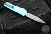 Microtech Cypher II 2024- Double Edge- Turquoise Finished Handle- Apocalyptic Part Serrated Edge Blade 1242-11 APTQ