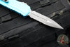 Microtech Cypher II 2024- Double Edge- Turquoise Finished Handle- Apocalyptic Part Serrated Edge Blade 1242-11 APTQ