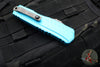 Microtech Cypher II 2024- Double Edge- Turquoise Finished Handle- Apocalyptic Part Serrated Edge Blade 1242-11 APTQ