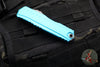 Microtech Cypher II 2024- Double Edge- Turquoise Finished Handle- Apocalyptic Part Serrated Edge Blade 1242-11 APTQ