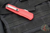 Microtech Cypher II 2025- Double Edge- Red Handle- Stonewash Part Serrated Edge Blade 1242-11 RD