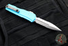 Microtech Cypher II 2024- Double Edge- Turquoise Handle- Stonewash Part Serrated Edge Blade 1242-11 TQ