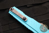 Microtech Cypher II 2024- Double Edge- Turquoise Handle- Stonewash Part Serrated Edge Blade 1242-11 TQ