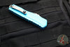 Microtech Cypher II 2024- Double Edge- Turquoise Handle- Stonewash Part Serrated Edge Blade 1242-11 TQ