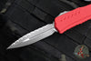 Microtech Cypher II 2024- Double Edge- Red Handle- Apocalyptic Full Serrated Edge Blade 1242-12 APRD