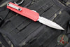 Microtech Cypher II 2024- Double Edge- Red Handle- Apocalyptic Full Serrated Edge Blade 1242-12 APRD