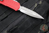 Microtech Cypher II 2024- Double Edge- Red Handle- Apocalyptic Full Serrated Edge Blade 1242-12 APRD