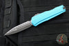 Microtech Cypher II- Double Edge- Turquoise Handle- Apocalyptic Full Serrated Edge Blade 1242-12 APTQ