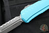 Microtech Cypher II- Double Edge- Turquoise Handle- Apocalyptic Full Serrated Edge Blade 1242-12 APTQ